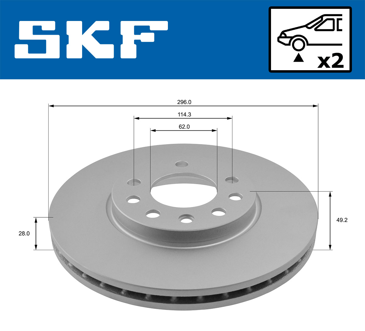 SKF VKBD 80168 V2 Disc frana